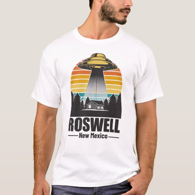 Roswell New mexico Funny Alien UFO Gift T Shirt (Framsida)