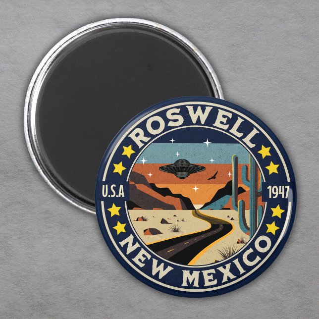 Roswell New Mexico Nostalgic UFO Backdrop Magnet (Skapare uppladdad)