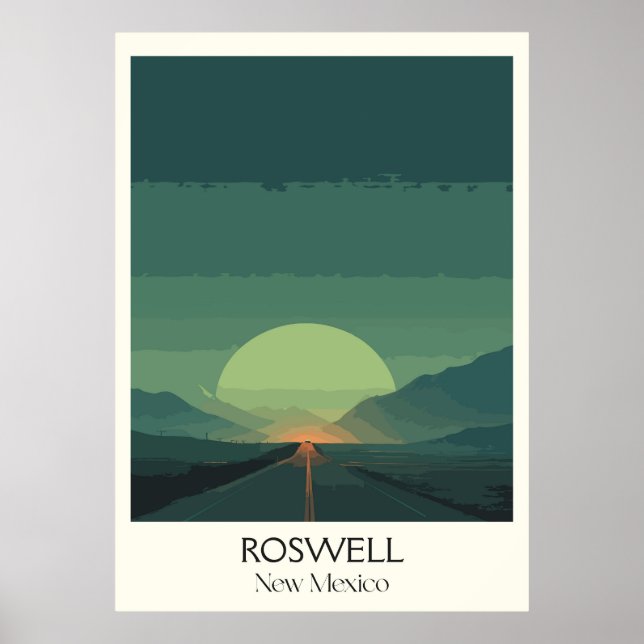 Roswell New Mexico Öken Solnedgång Poster (Framsidan)