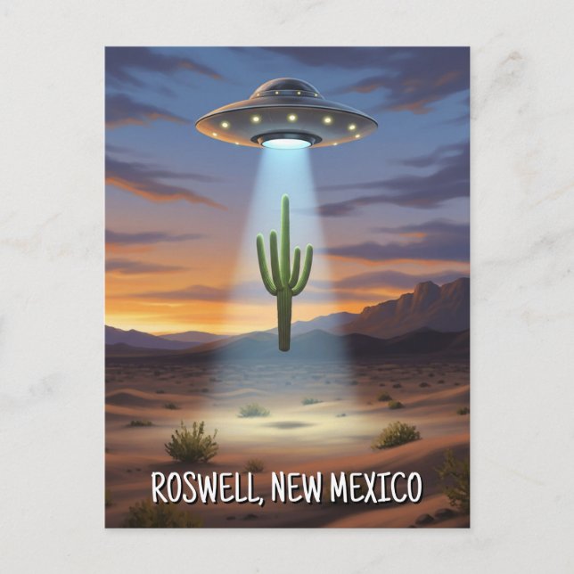 Roswell New mexico UFO Vykort (Framsida)