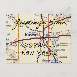 Roswell New mexico Vintage Vykort