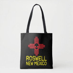 Roswell New mexico Zia Alien Head Tygkasse