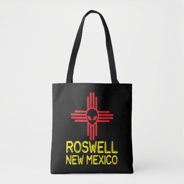 Roswell New mexico Zia Alien Head Tygkasse (Framsida)