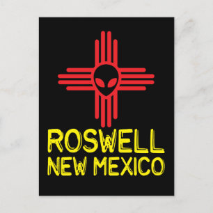 Roswell New mexico Zia Alien Head Vykort