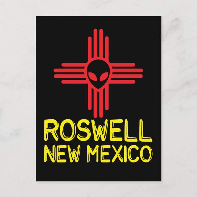 Roswell New mexico Zia Alien Head Vykort (Framsida)