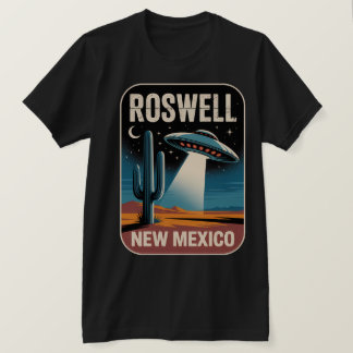 Roswell NM Utomjording UFO Retro Öken Sci-Fi Grafi T Shirt