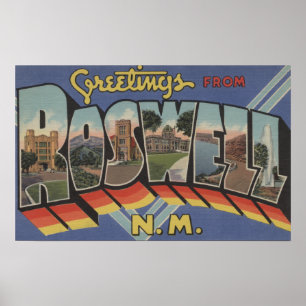 Roswell nya - mexico - stora brevplatser poster
