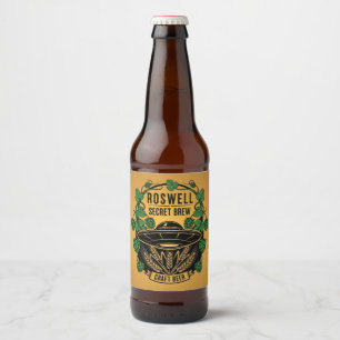 Roswell Secret Brew UFO Ölhantverk Ölflaska Etikett
