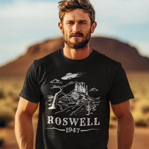 Roswell UFO Alien Extraterrestrial Flies Saucer T Shirt