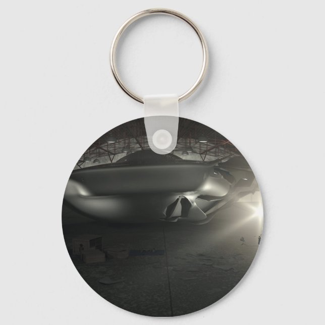 Roswell UFO Hangar Keychain Nyckelring (Framsida)
