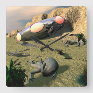 Roswell UFO-krasch Fyrkantig Klocka