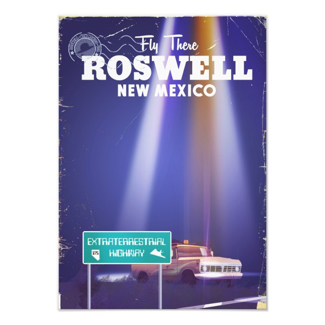 Roswell utomjordiska motorvägen resaffisch fototryck (Framsidan)