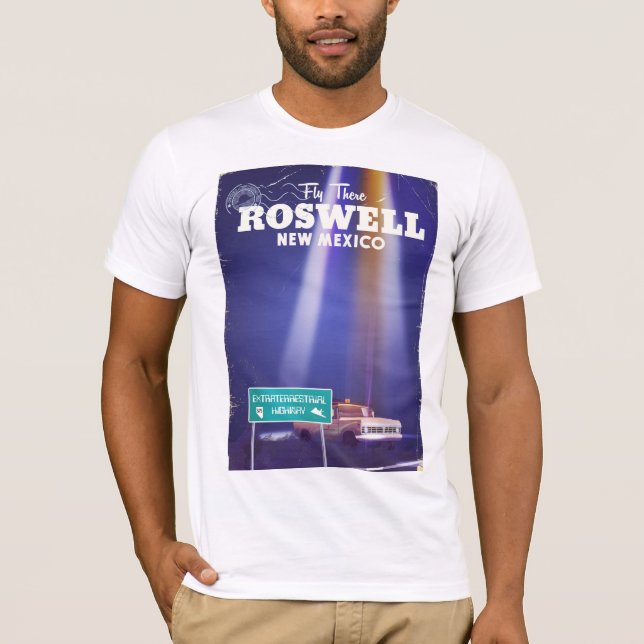 Roswell utomjordiska motorvägen resaffisch t-shirt (Framsida)