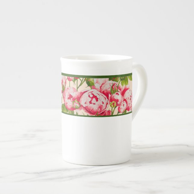 Rosy Abundance på en Bone China Mugg (B) Benporslin Mugg (Framsida höger)