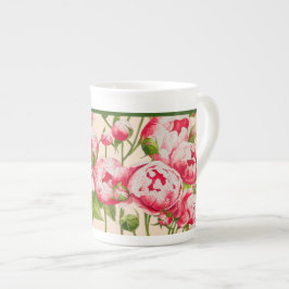 Rosy Abundance på en Bone China Mugg Benporslin Mugg