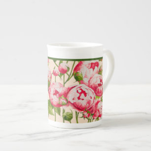 Rosy Abundance på en Bone China Mugg Benporslin Mugg