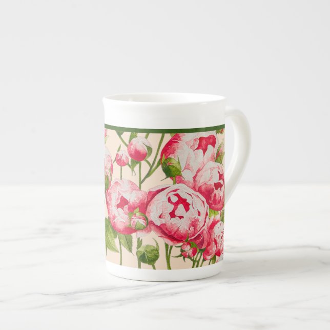 Rosy Abundance på en Bone China Mugg Benporslin Mugg (Framsida höger)