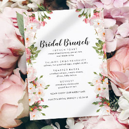 Rosy Blommigt Chic Möhippa Brunch Menu Meny