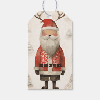 Rosy Cheek Reindeer Santa Presentetikett