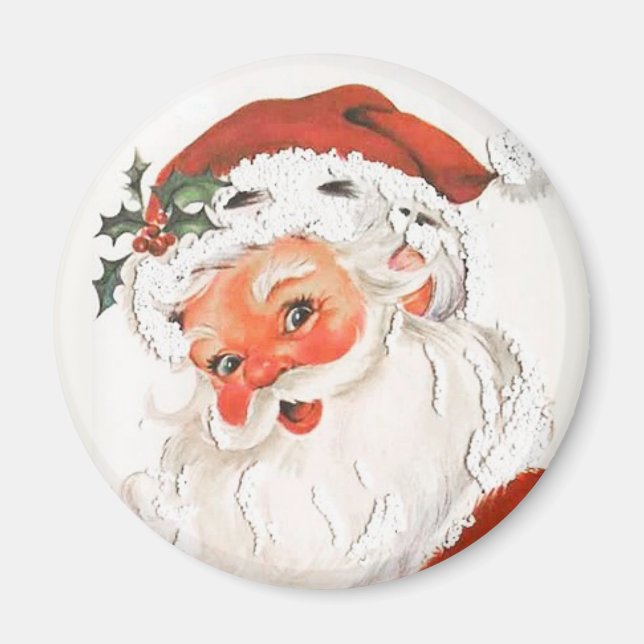 Rosy Cheeked Santa Vintage Magnet (Framsidan)