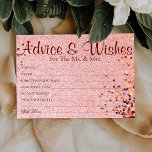 Rosy Confetti Glitter Bröllop Advice Önskemål kort<br><div class="desc">Bröllop Advice och önskemål Cards for bride and groom keepsaké,  Önskemål för Mr & Mrs. - Möhippa,  Bachelorette Games.</div>