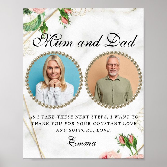 Rosy  föräldrar till Bride Tack Gift Poster (Framsidan)
