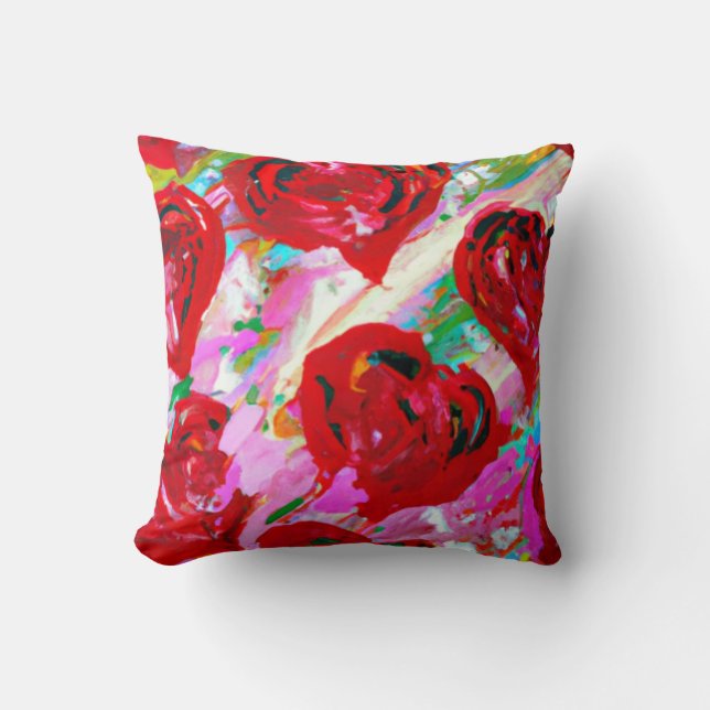 Rosy Hearts Kudde (Framsida)