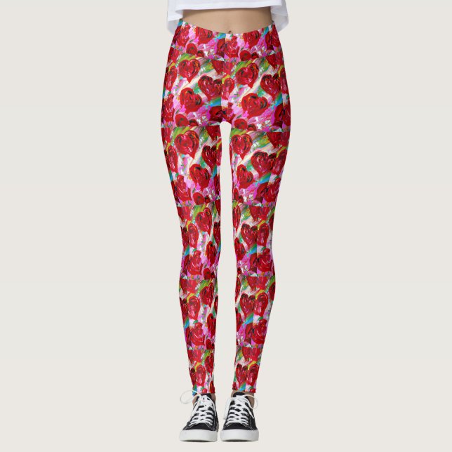 Rosy Hearts Leggings (Framsida)