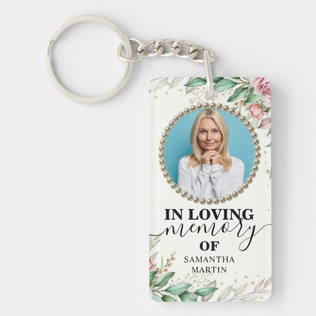 Rosy in Loving Memory Gift Keychain Nyckelring (Framsidan)