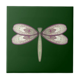 Rosy Nouveau Dragonfly Kakelplatta