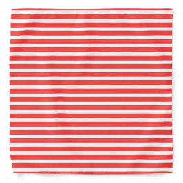 Rosy Red and White Simple Vågrät Stripe Bandana