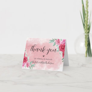 Rosy Rosa Minimal Script-Möhippa Tack Kort