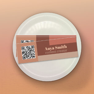 Rosy Rosa & Neutralts QR Code - Innehåll Creator Mini Visitkort