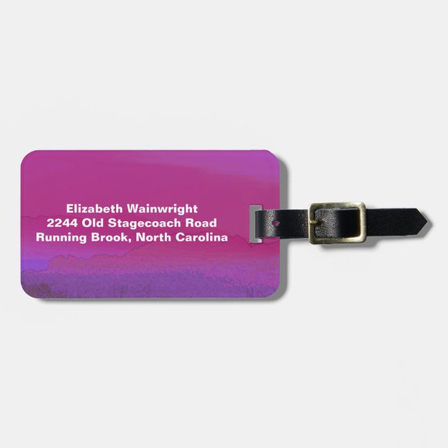Rosy Sunset Luggage Tag Bagagebricka (Horisontell Framsida)