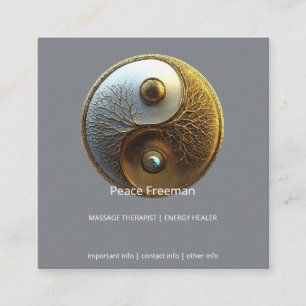 Rot av harmoni Yin Yang-design Fyrkantigt Visitkort