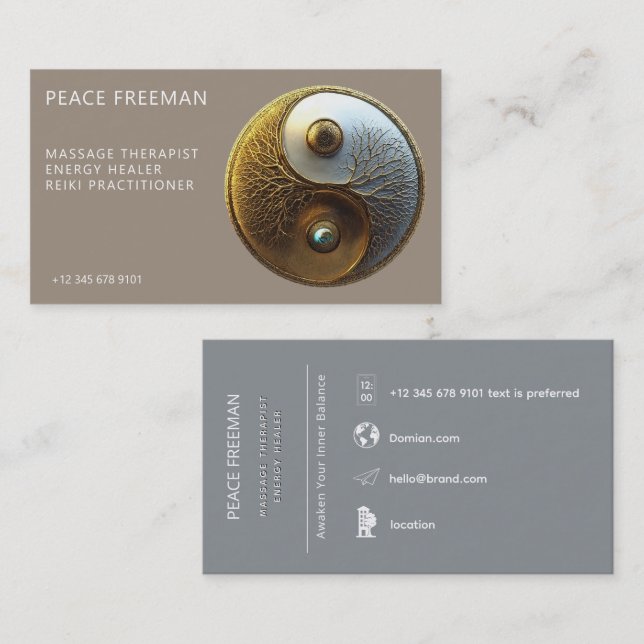 Rot av harmoni | Yin Yang-design Visitkort (Fram/baksida)