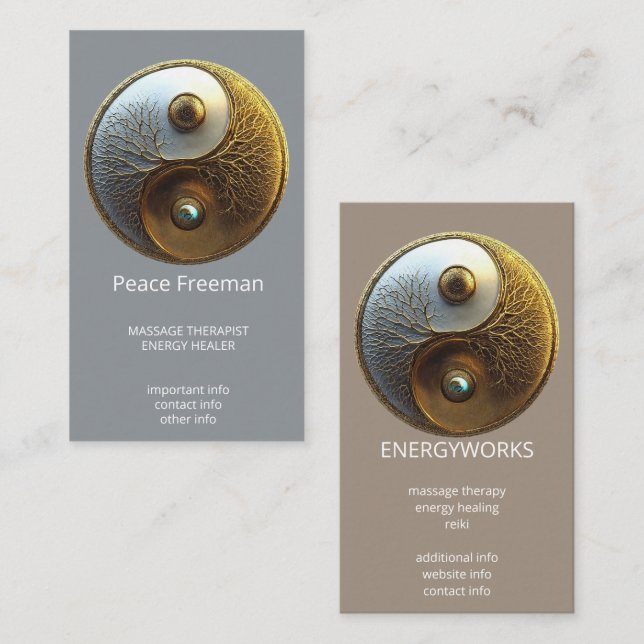 Rot av harmoni | Yin Yang-design Visitkort (Fram/baksida)