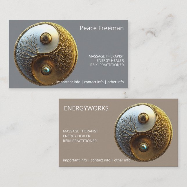Rot av harmoni | Yin Yang-design Visitkort (Fram/baksida)