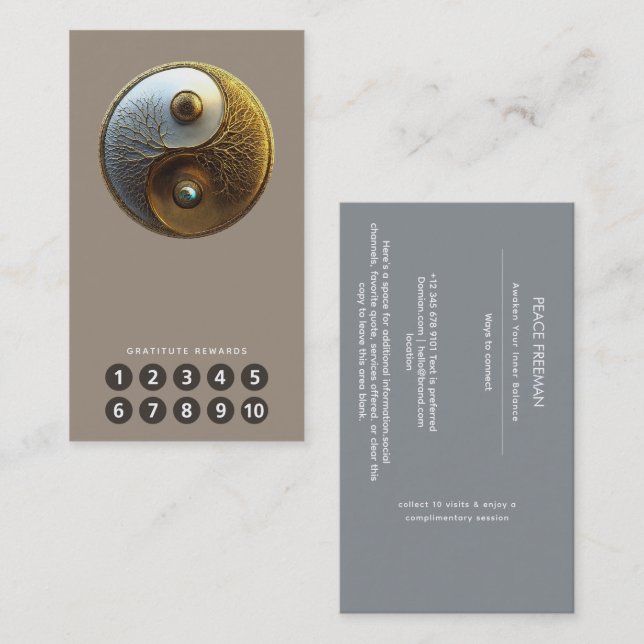 Rot av harmoni | Yin Yang-design Visitkort (Fram/baksida)
