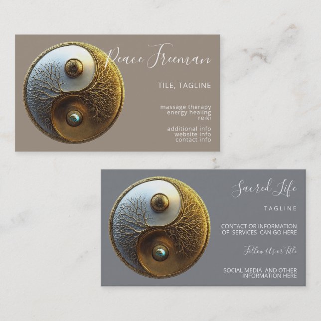 Rot av harmoni | Yin Yang-design Visitkort (Fram/baksida)