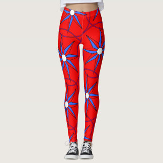 Rot Blau Leggings