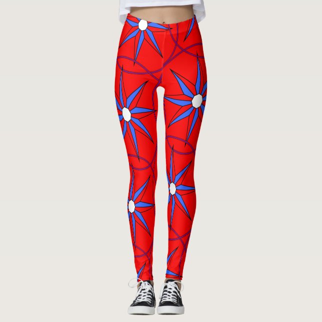 Rot Blau Leggings (Framsida)