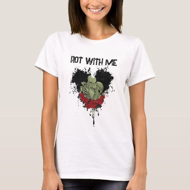 Rot med me Skeleton T- Shirt T Shirt (Framsida)