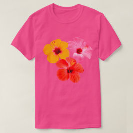 Rot Orange Pink Hibiskus Blumen T Shirt