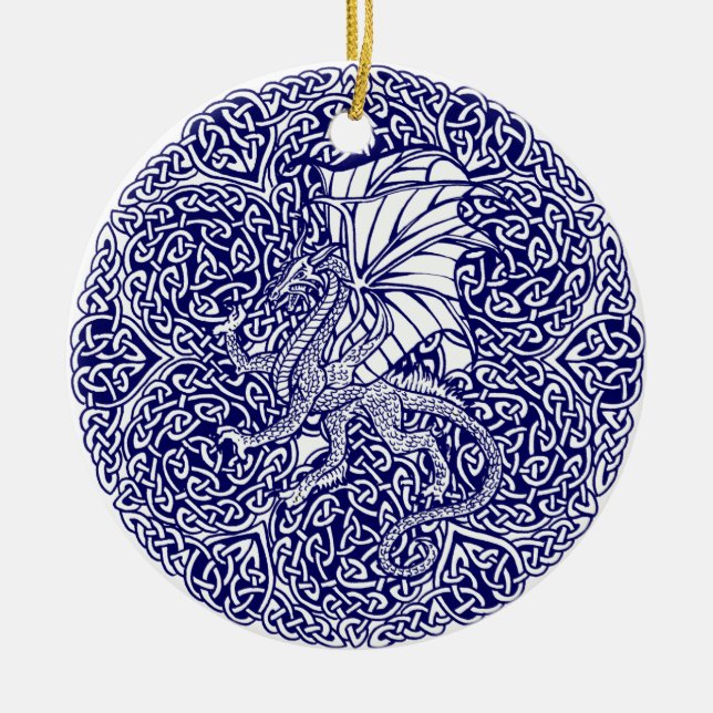 Rota i inte i angelägenheterna av drakeprydnaden julgransprydnad keramik (Framsidan)