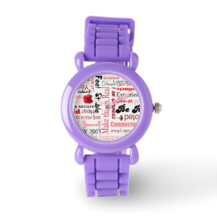 Rota typografi för Chakra realitetbekräftelser Armbandsur