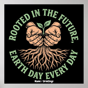 Rotad i Framtiden Jordens Dag Varje Dag Framgångsr Poster