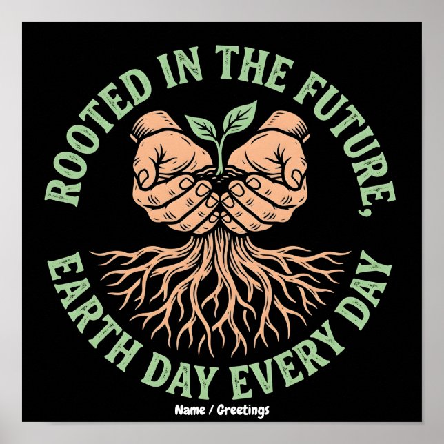 Rotad i Framtiden Jordens Dag Varje Dag Framgångsr Poster (Framsidan)