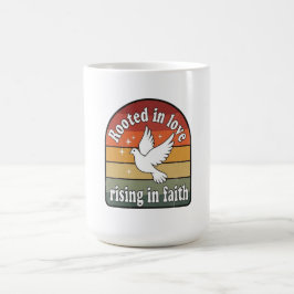 Rotad i kärlek, stigande i tro design kaffemugg