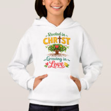 Rotad i Kristus, växande i kärlek Hoodie